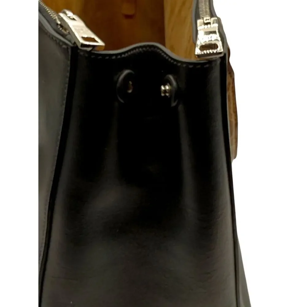 Prada Galleria Double Zip Tote in Nero & Sughero